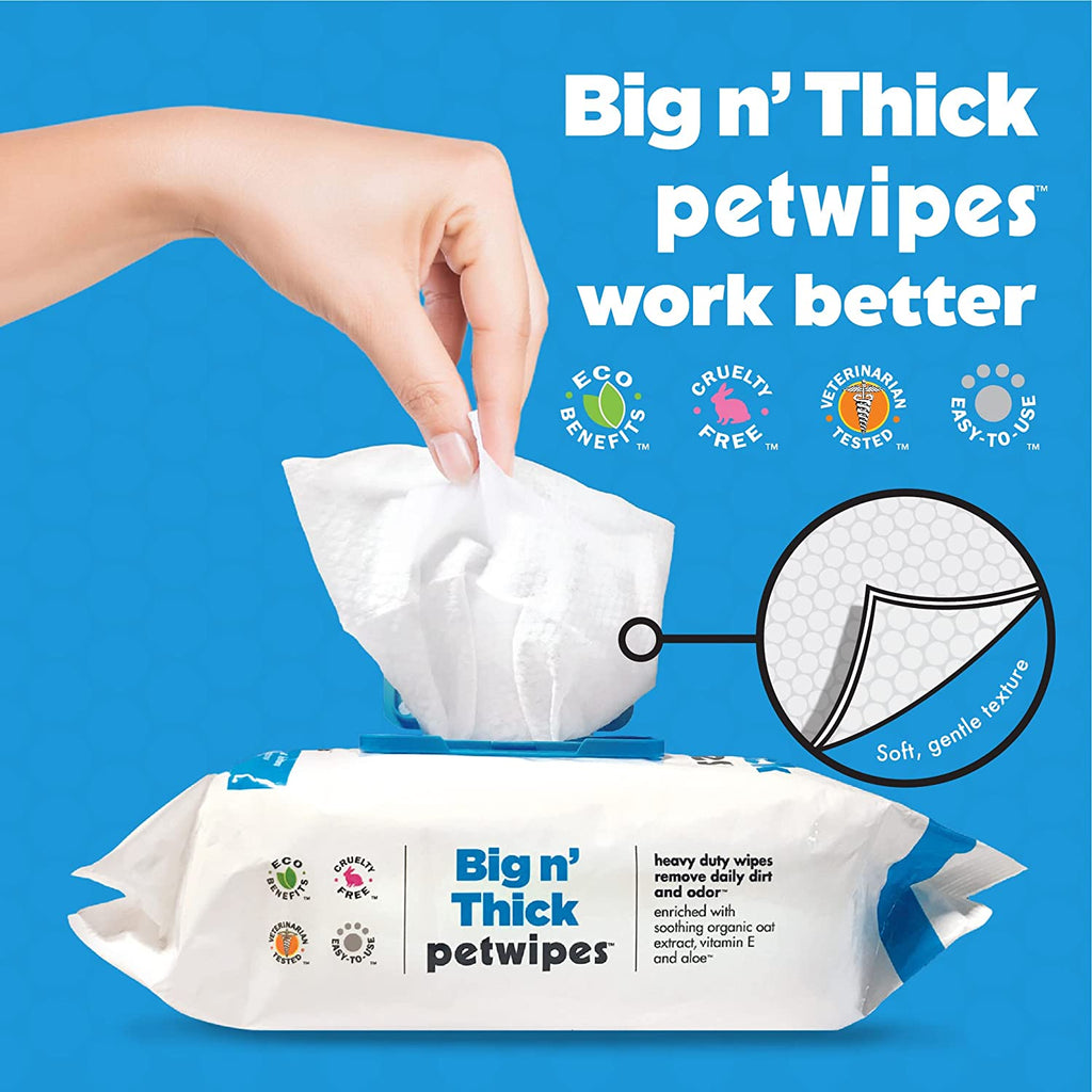 Petkin Big n' Thick Grooming Wipes - 400 Count (4-Pack)