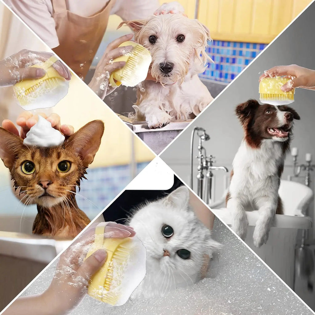 Premium 2-in-1 Pet Bath Massage & Shampoo Dispensing Brush
