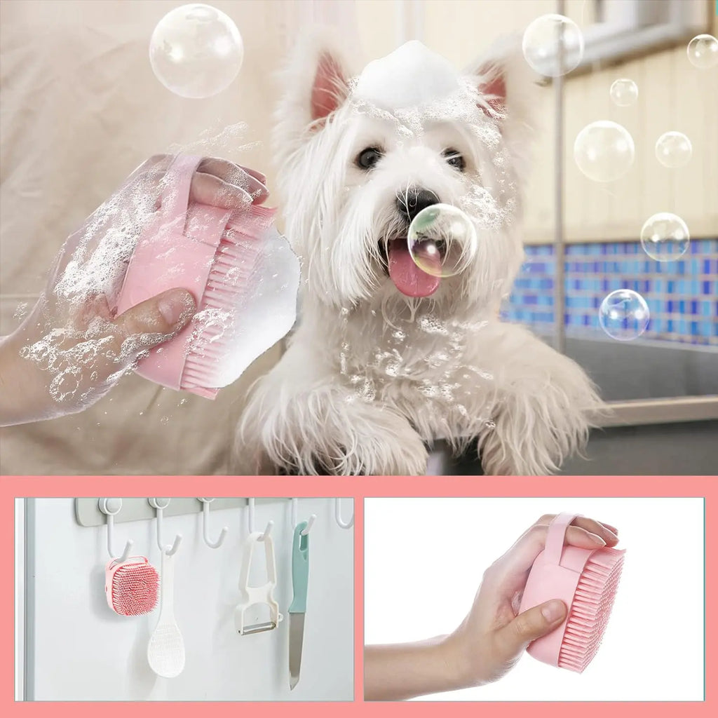 Premium 2-in-1 Pet Bath Massage & Shampoo Dispensing Brush
