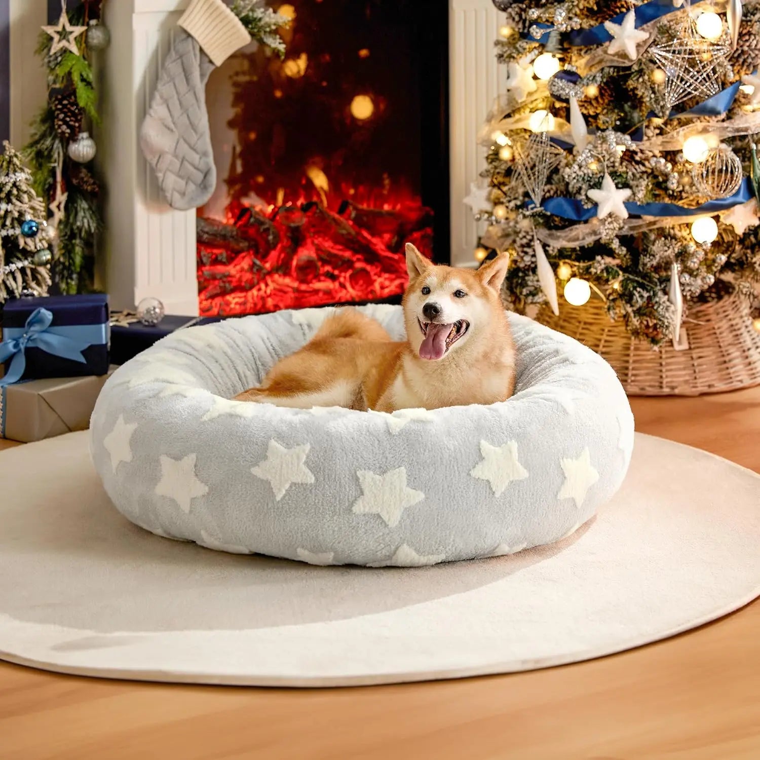 Cloud-Soft Calming Donut Bed – Ultra-Plush Anti-Anxiety Pet Bed