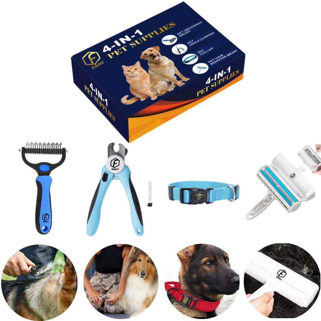 FIDEH 4-in-1 Pet Grooming & Care Essential Kit