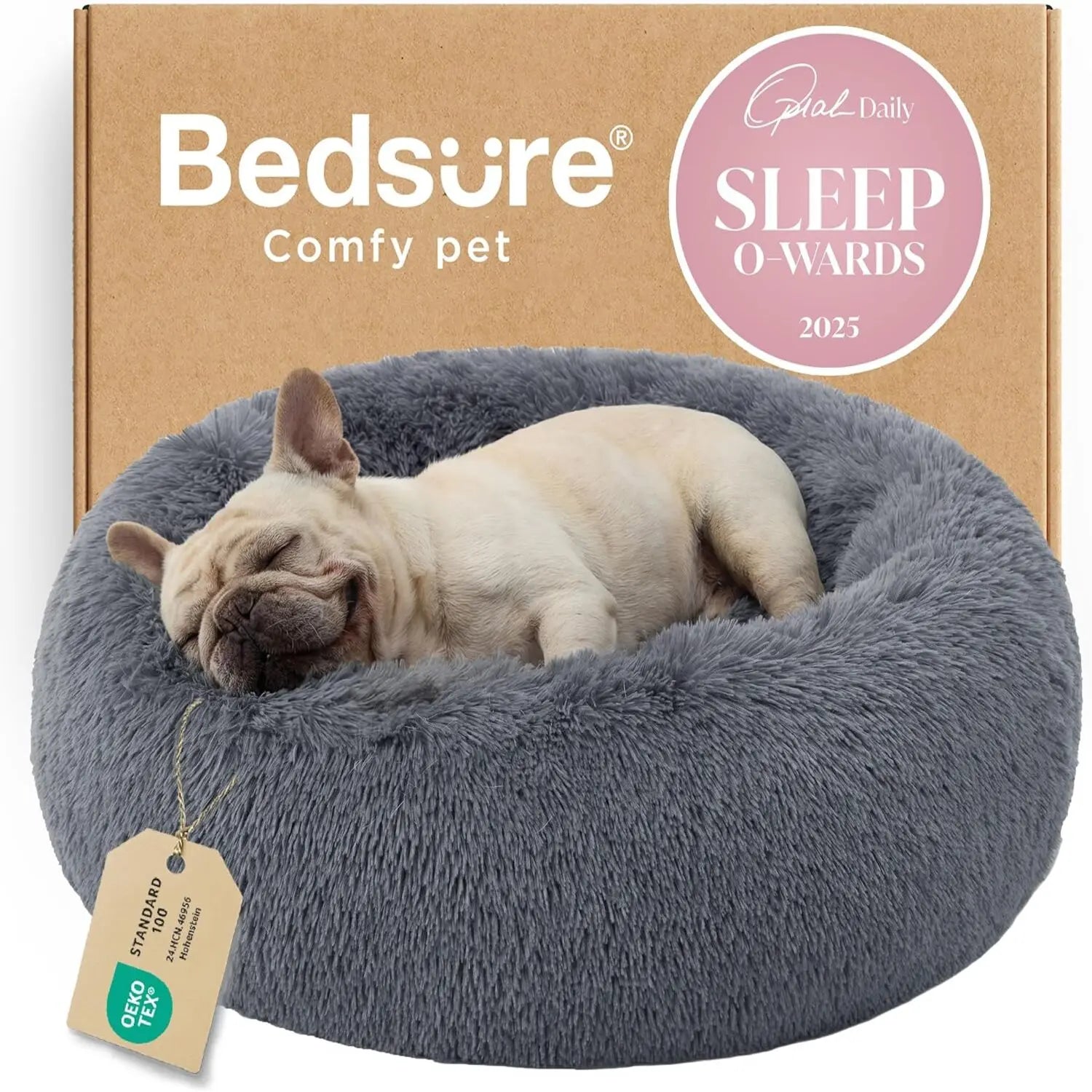 Cloud-Soft Calming Donut Bed – Ultra-Plush Anti-Anxiety Pet Bed